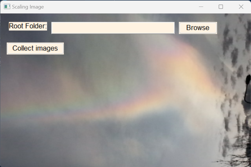 A user interface with a background image of a polar stratospheric cloud
