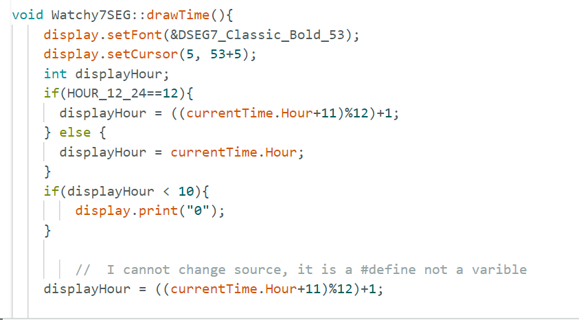 The code I changed because I wanted a 12 hour clock.