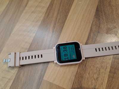 Pink bangle.js watch